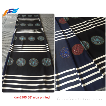 Tissu Abaya noir formel d&#39;impression numérique Nida coréenne
